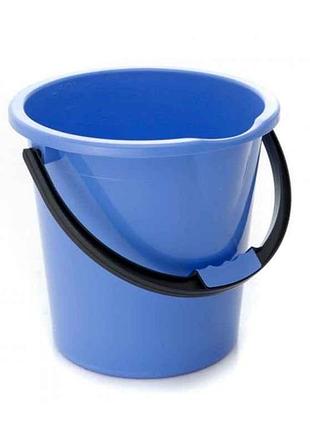 Ведро пищевое 10л пластик комфорт голубое тм горизонт