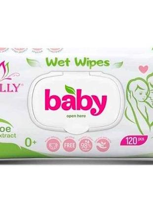 Влажные салфетки for baby 120шт с крышкой тм biolly