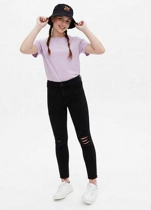 Черные джинсы скинни new look hallie с рваностями, рост 158 см (age 13)