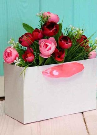 Коробка для квітів 16*10*7см білий тм упаковкин
