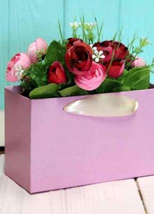 Коробка для цветов 16*10*7см бледно-розовая тм упаковкин