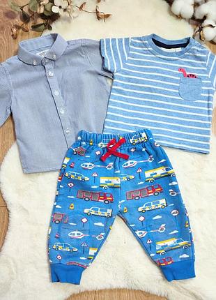 Комплект з 3 речей next, frugi та jojo maman bebe для хлопчика 3-6 місяців, зріст 62-68 см