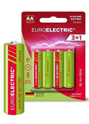 Батарейка щелочная lr6/aa 4шт 1,5v (блистер) тм euroelectric