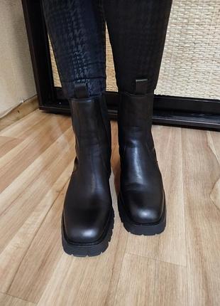 Черевики шкіряні демисезонні челсі, р.39,5-40