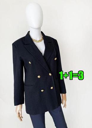 🤩1+1=3** шикарний темно-синій двубортний жіночий піджак жакет bhs, розмір 50 - 52