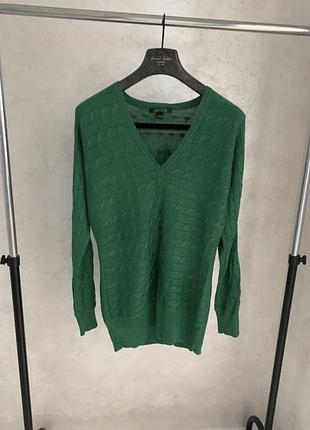 Вязаний светр джемпер світшот lauren ralph lauren зелений оригінал