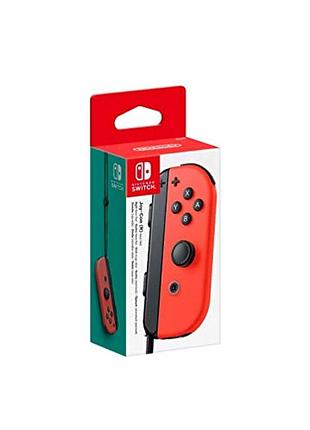 Контролер nintendo joy-con (r) neon red для switch, правий джойкон з ремінцем для локального мультиплеєра червоний