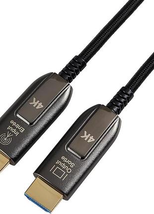 Кабель hdmi 10м черный волоконно-оптический плетеный 4k 60гц 18 гбит ethernet arc совместим с телевизором и