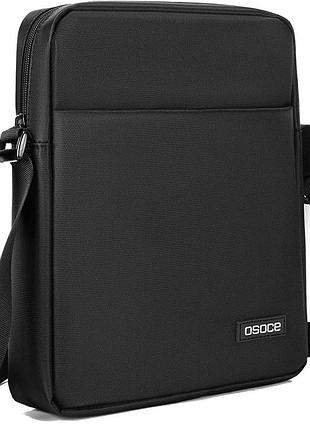 Чоловіча водонепроникна сумка через плече месенджер для роботи та подорожей чорна