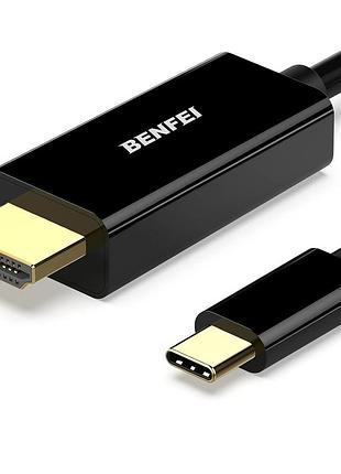 Кабель usb type-c (thunderbolt 3) to hdmi 4k 30hz 1.8 м benfei алюминиевый штекер