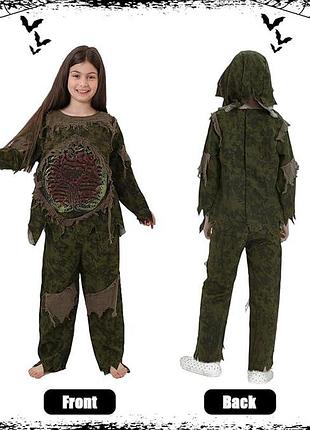 Костюм зомби для мальчика 7-8 лет 122-128см страшный детский карнавальный образ на хэллоуин маскарад halloween