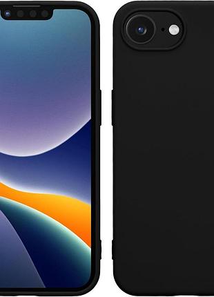 Чехол kwmobile для apple iphone 16e мягкий силиконовый tpu матовый черный совместим с беспроводной зарядкой