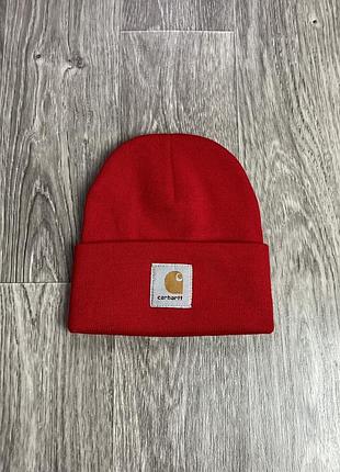Тепла червона шапка carhartt vintage оригінал в ідеальному стані кархарт ск8 y2k sk8