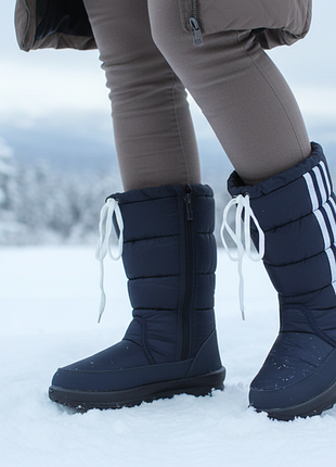 Сапоги дутики женские зимние синие с285 уценка (читайте описание)