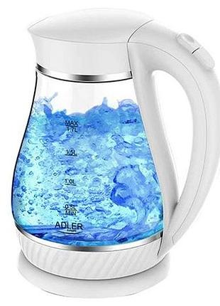 Чайник электрический adler ad 1274 1,7 л 2200вт пластиковый с автоматическим отключением white sg-67