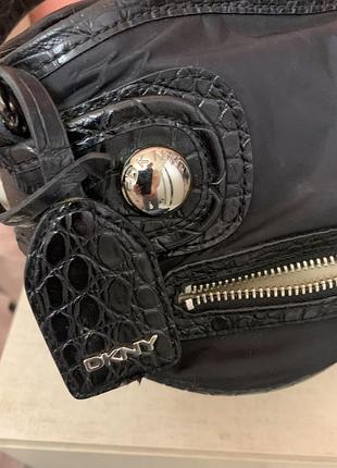 Вінтажна сумка-багет dkny nylon bag у стилі y2k (оригінал) 6