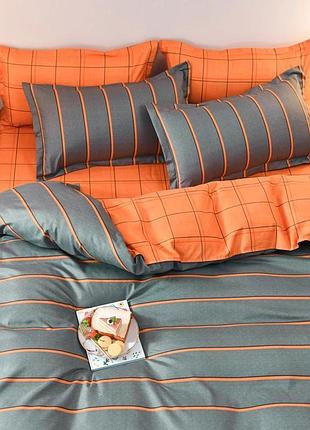 Постельное белье поликоттон апельсин семейный