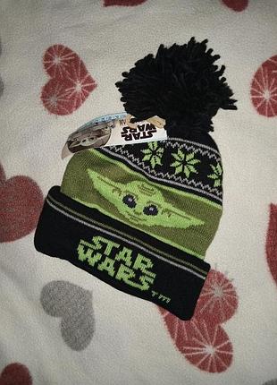 Черно-салатовая шапка йода (звездные войны) р.54