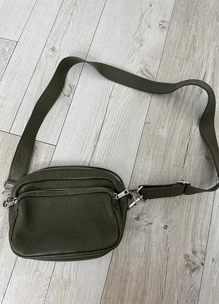 Сумка шкіряна зелена