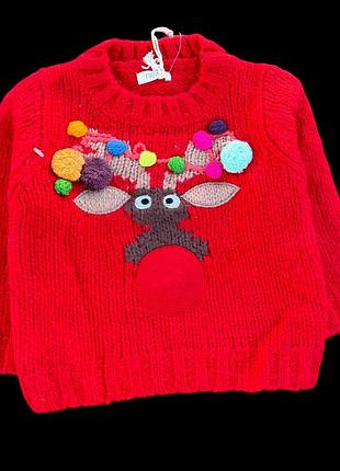 Джемпер "новорічний", акрил, шерсть тм "next" (74-80 см)