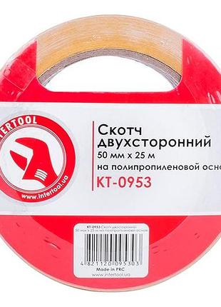 Скотч двухсторонний intertool - 50 мм х 25 м пропилен