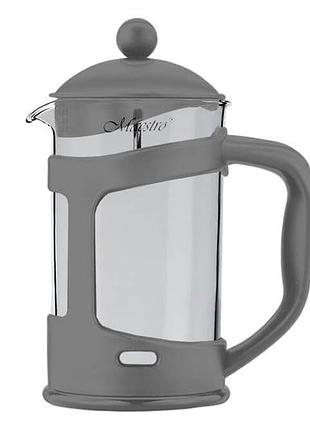 Френч-пресс maestro - 1000мл i пластик серый 🔥