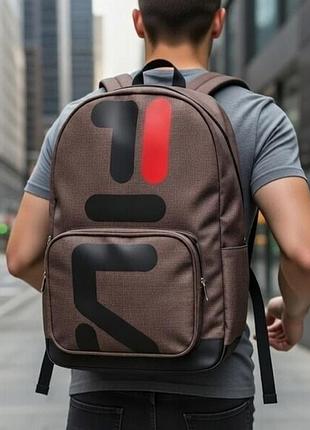 Спортивний чоловічий рюкзак коричневий щільний міський місткий непромокальний для роботи навчання та тренувань