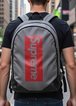 Спортивный мужской рюкзак серый повседневный непромокаемый городской вместительный для работы учебы и тренировок