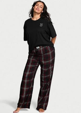 Victoria ́s victorias secret віктория сикрет піжама, костюм для дому flannel long-sleeve tee-jama set