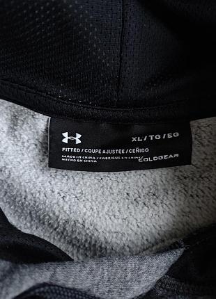 Мужское худи under armour coldgear rival fitted pull over grey fleece hoodie 6