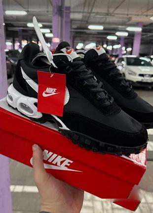 Кроссовки мужские nike air max vaffle черные зимние демисезонные осень-зима-весная замша текстиль водонепроницаемый размер 41-46 новые 6658-4