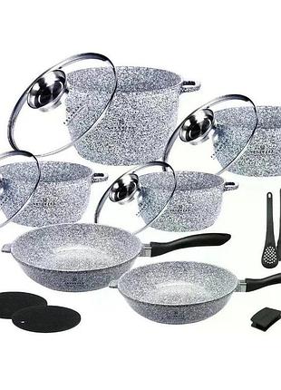 Набор кухонной посуды edenberg eb-8183 с гранитным антипригарным покрытием 17 предметов oy-31