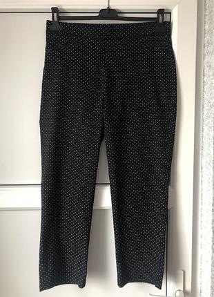 Чудесные, женские брюки, штаны стрейч в мелкий горох.
