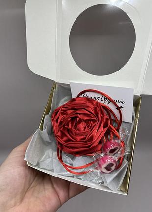 Чокер троянда червона атласна, 6,5 см