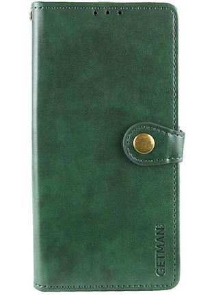 Кожаный чехол-книжка getman gallant (pu) для samsung galaxy a37 5g зеленый