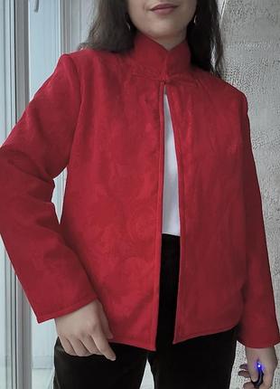 Шовковий жаккардовий жакет в азійському стилі indigo натуральний шовк