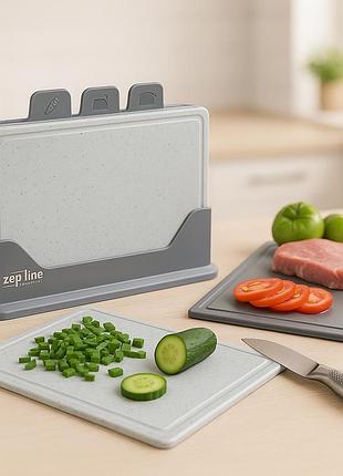 Набор разделочных досок zepline zp-00220 серый — 5 штук в современном дизайне