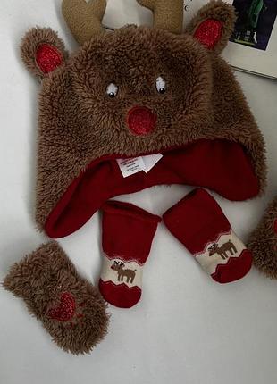 Детский комплект тедди унисекс ♥️ шапка перчатки