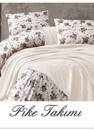 Постільна білизна з вафельним покривалом la villa mavi