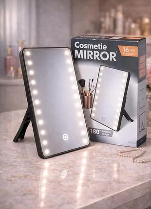 Зеркало для макияжа с led подсветкой 16 светодиодов cosmetie mirror ly-701