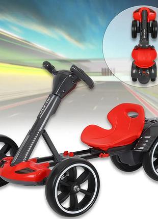 Дитячий електромобіль go-kart/червоний електрокарт з eva колесами/малюнок швидкість 6 км/год hl-b6