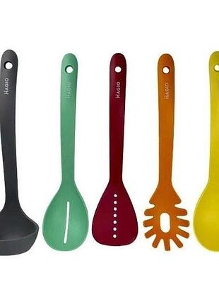 Набор кухонных принадлежностей magio mg-1123 5 предметов, силиконовый кухонный набор поварешек