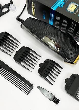 Машинка для стрижки волосся gemei gm-806 з насадками, машинка для стрижки головы окантовочная