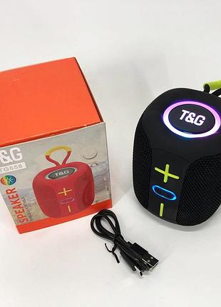 Портативная bluetooth колонка tg658 8w с rgb подсветкой, беспроводная колонка мощная. цвет: черный