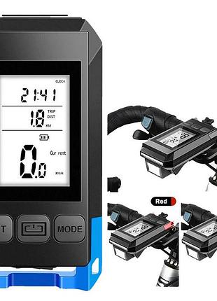 Велофара с компьютером и сигналом mt-088-t6, 450lum, 18650 (2200mah), кнопка, освещение для велосипеда