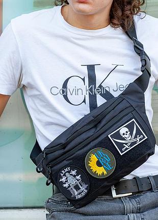 Тактична бананка з патч-панеллю чоловіча, сумка через плече з cordura