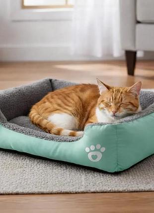 Лежанка - пуфик для кошек и собак мятный s(40*25)