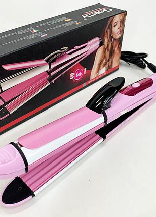 Щипці випрямляч мультистайлер 3 в 1 gemei gm-2966 t200