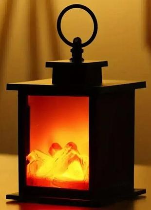 Декоративна лампа з ефектом полум'я розмір 14×14×24,5 см