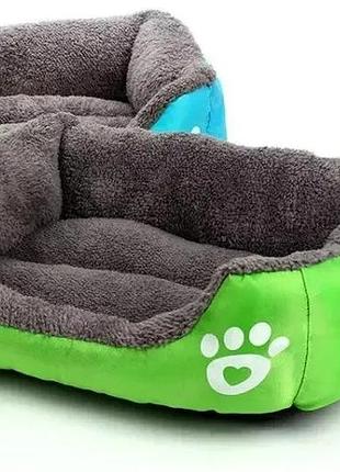 Лежанка - пуфик для кошек и собак зеленая s(40*25)